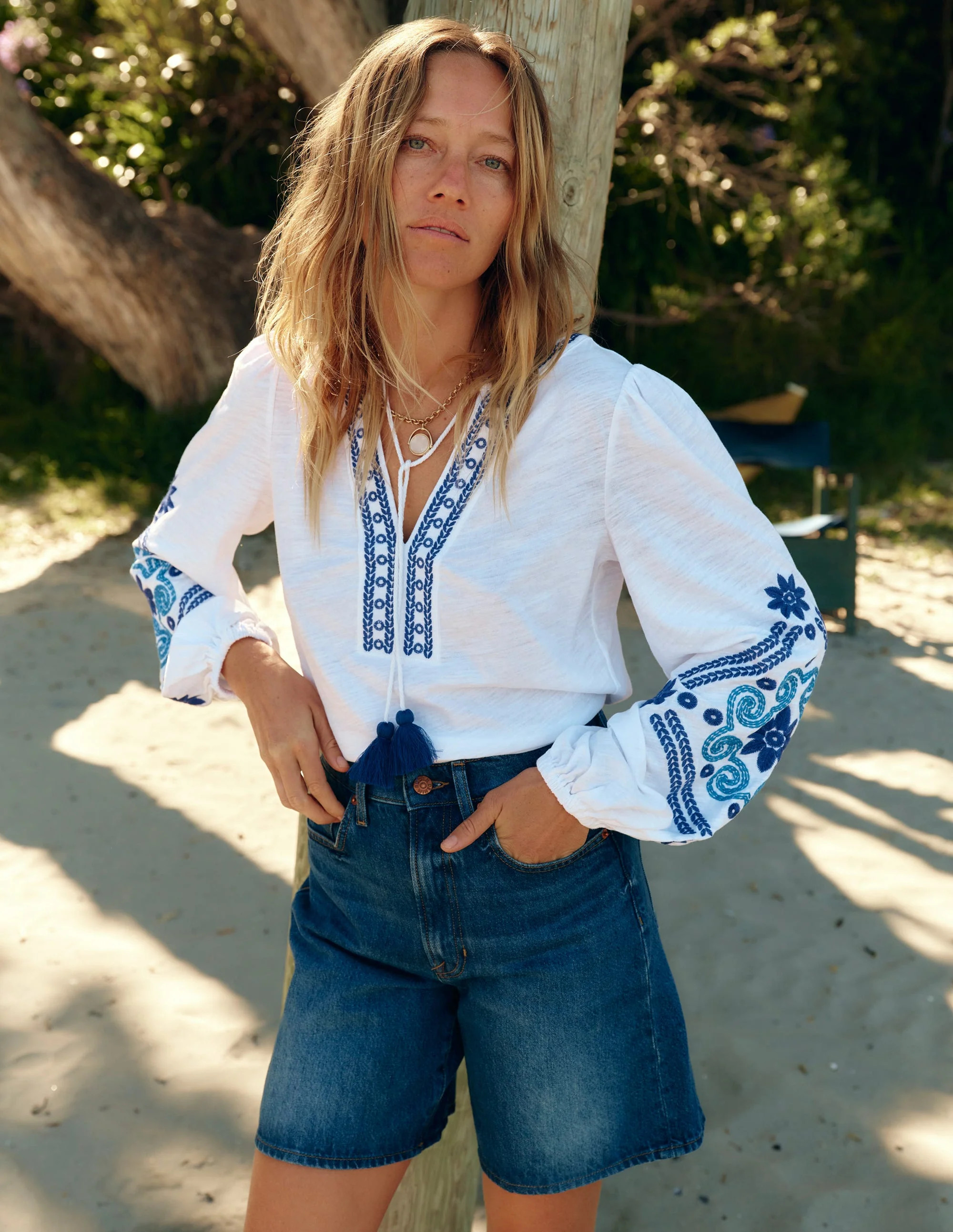 Mid Thigh Denim Shorts-Mid Vintage | Boden UK