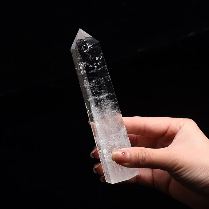 Large Clear Quartz Healing Crystal Towers / 5.11-5.9" Natural Crystal Wand / 6 Faceted Chakra Cry... | Amazon (US)