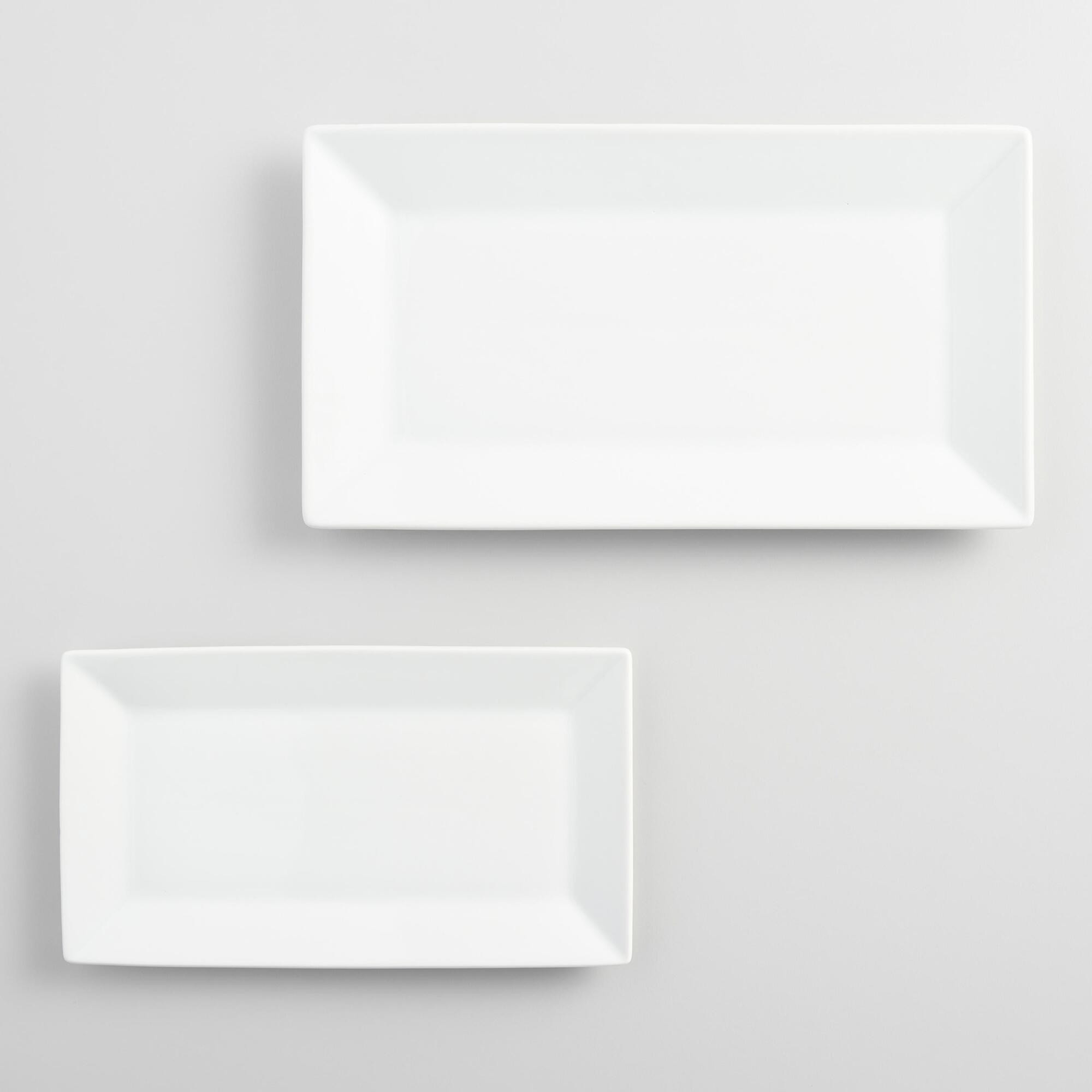 White Rimmed Rectangle Platters - Porcelain - Small by World Market Small | World Market