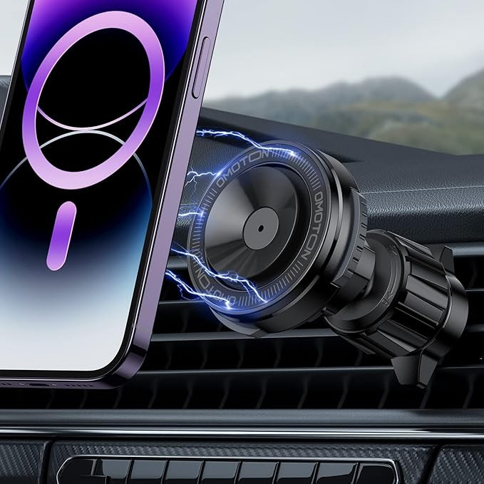 OMOTON for MagSafe Car Mount, O-Mag DriveSafe Magnetic Air Vent Car Phone Holder, Powerful Magnet... | Amazon (US)
