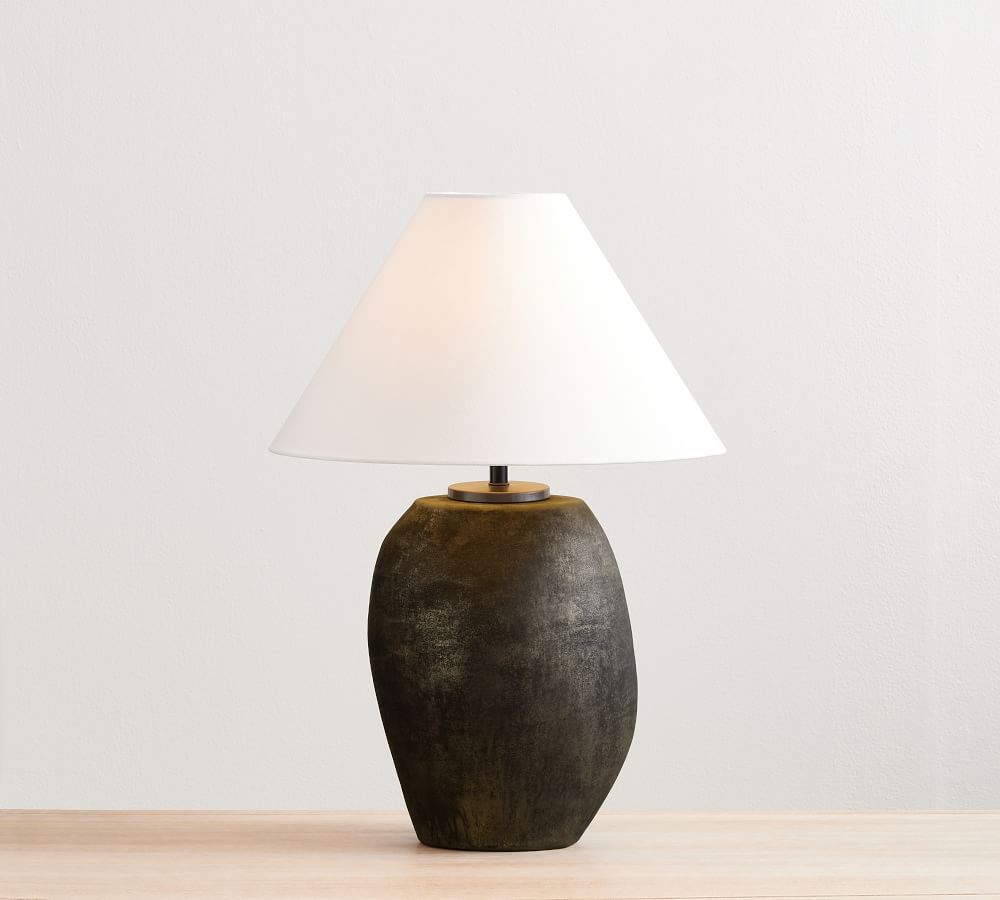 Saratoga Rustic Glass Table Lamp | Pottery Barn (US)