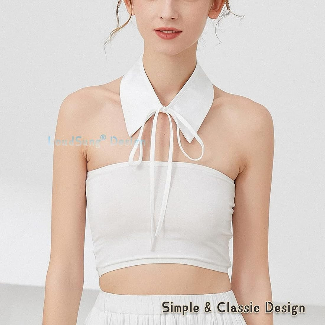 LoudSung Fake Collar Detachable Half Shirt Blouse Simple Classic Neckwear for Women Girls 3PCS | Amazon (US)