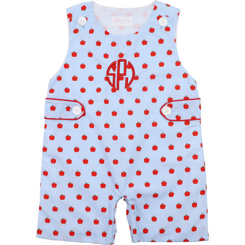 Blue And Red Apple Print Jon Jon | Cecil and Lou