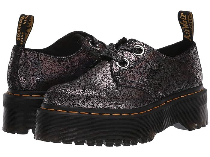 Dr. Martens Holly Iridescent Crackle (Gunmetal) Women's Shoes | Zappos