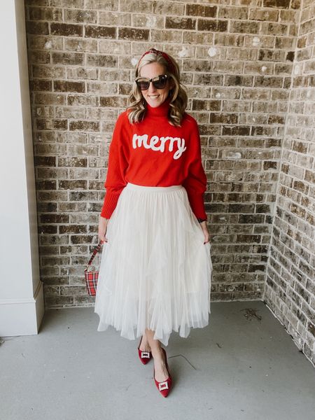 Merry and bright this holiday season with this beautiful sweater from Etsy and skirt from
Amazon  

#LTKSeasonal #LTKHoliday #LTKover40