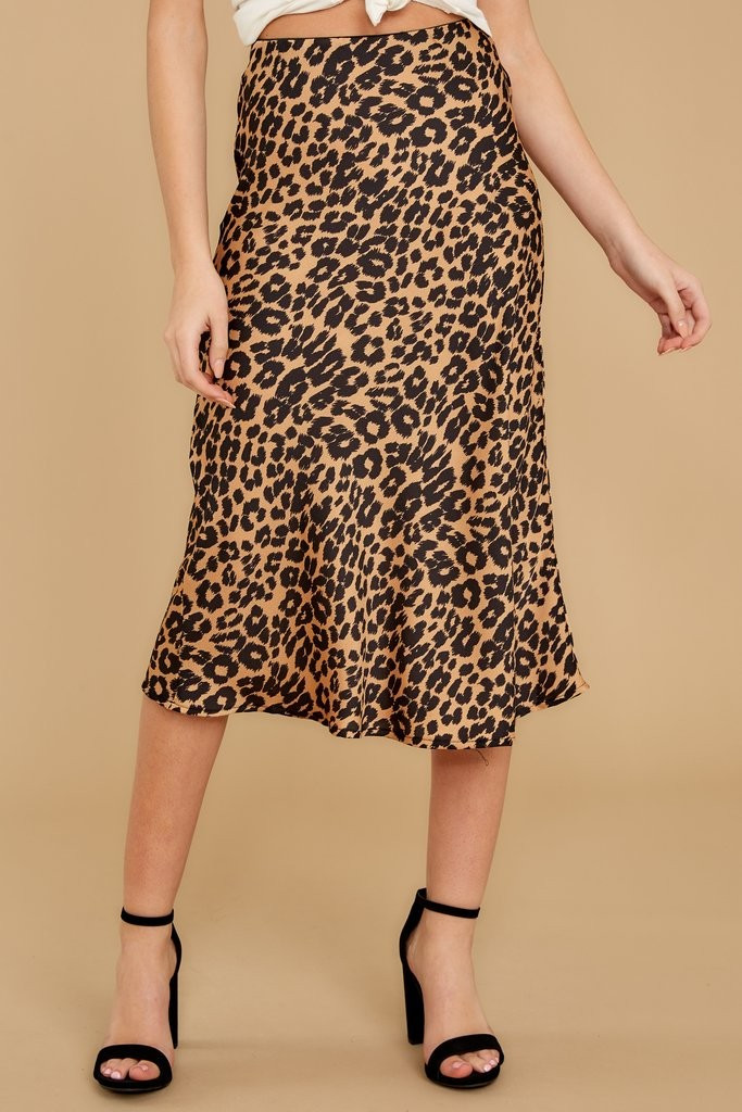 Cool Again Leopard Print Midi Skirt | Red Dress 