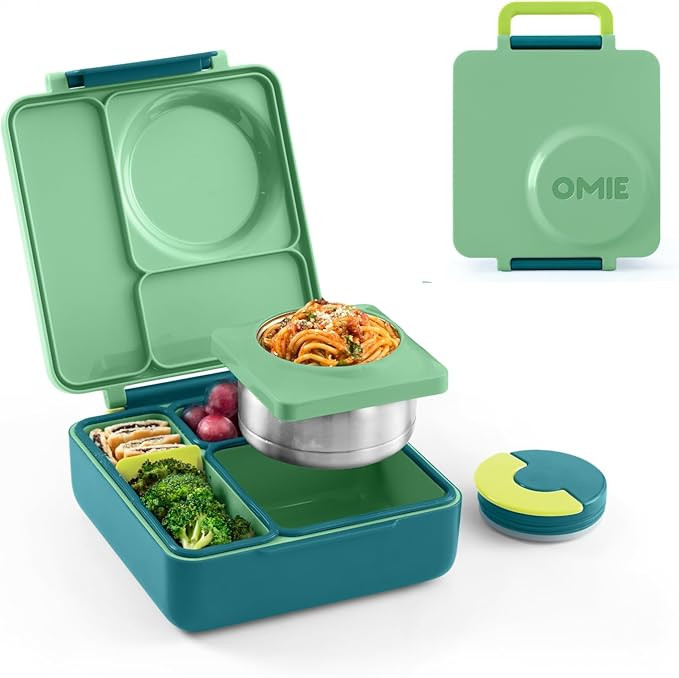 Omie OmieBox Bento Box for Kids - Insulated Lunch Box with Leak Proof Thermos Food Jar - 3 Compar... | Amazon (US)