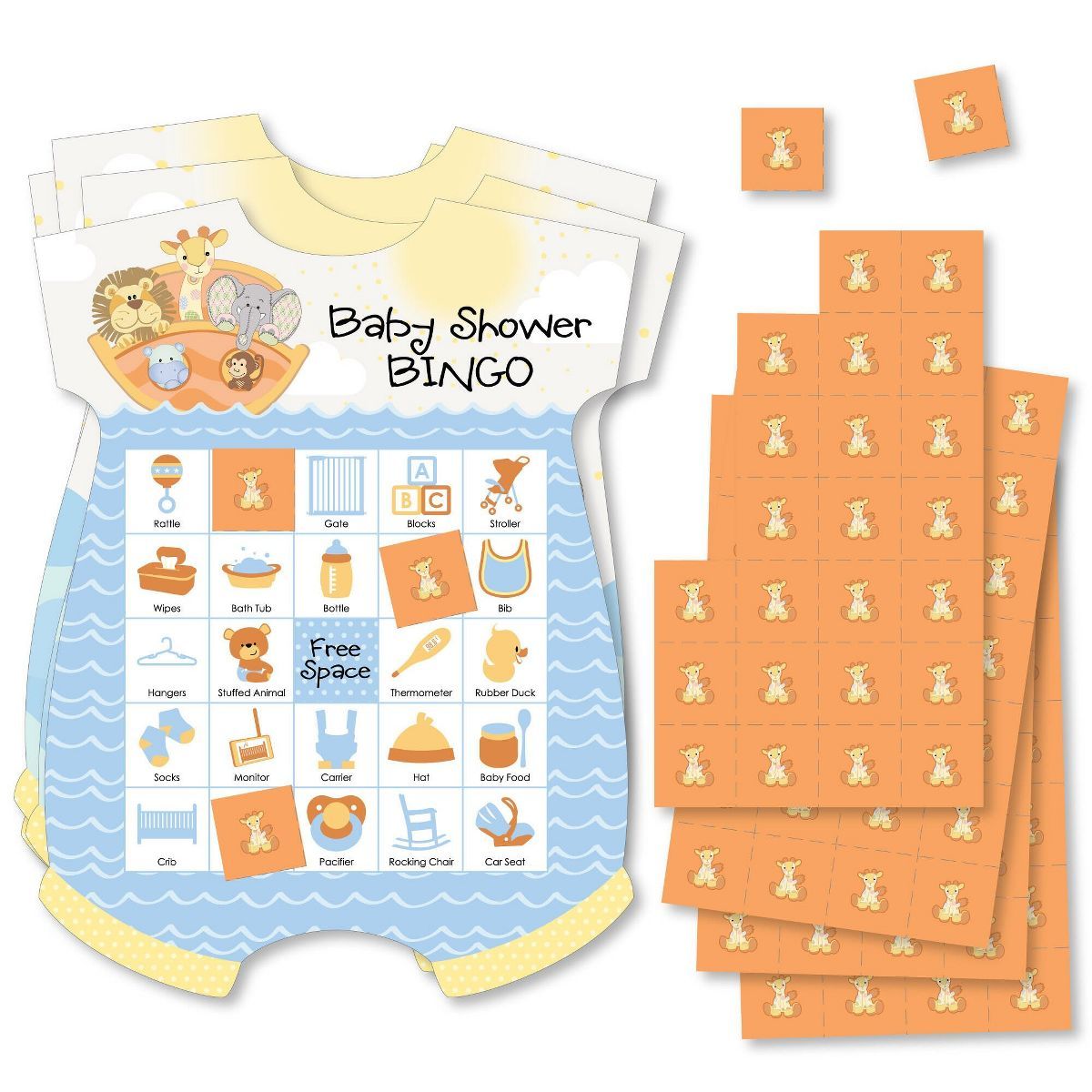 Big Dot of Happiness Noah’s Ark - Picture Bingo Cards and Markers - Baby Shower Shaped Bingo Ga... | Target