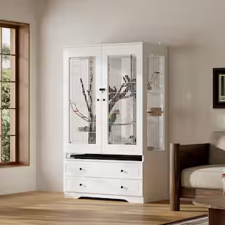 Outdoor Bird Aviary Wooden Large Bird Cage for Finches, Parakeet, Large Bird House, Indoor Parake... | The Home Depot