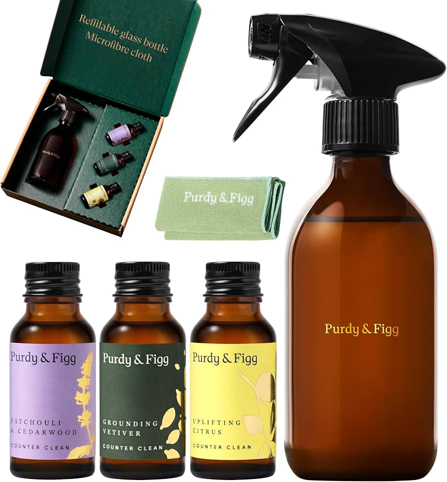 Purdy & Figg | Counter Clean Mixed Starter Kit | All Natural Gentle Non Toxic Organic Essential O... | Amazon (UK)