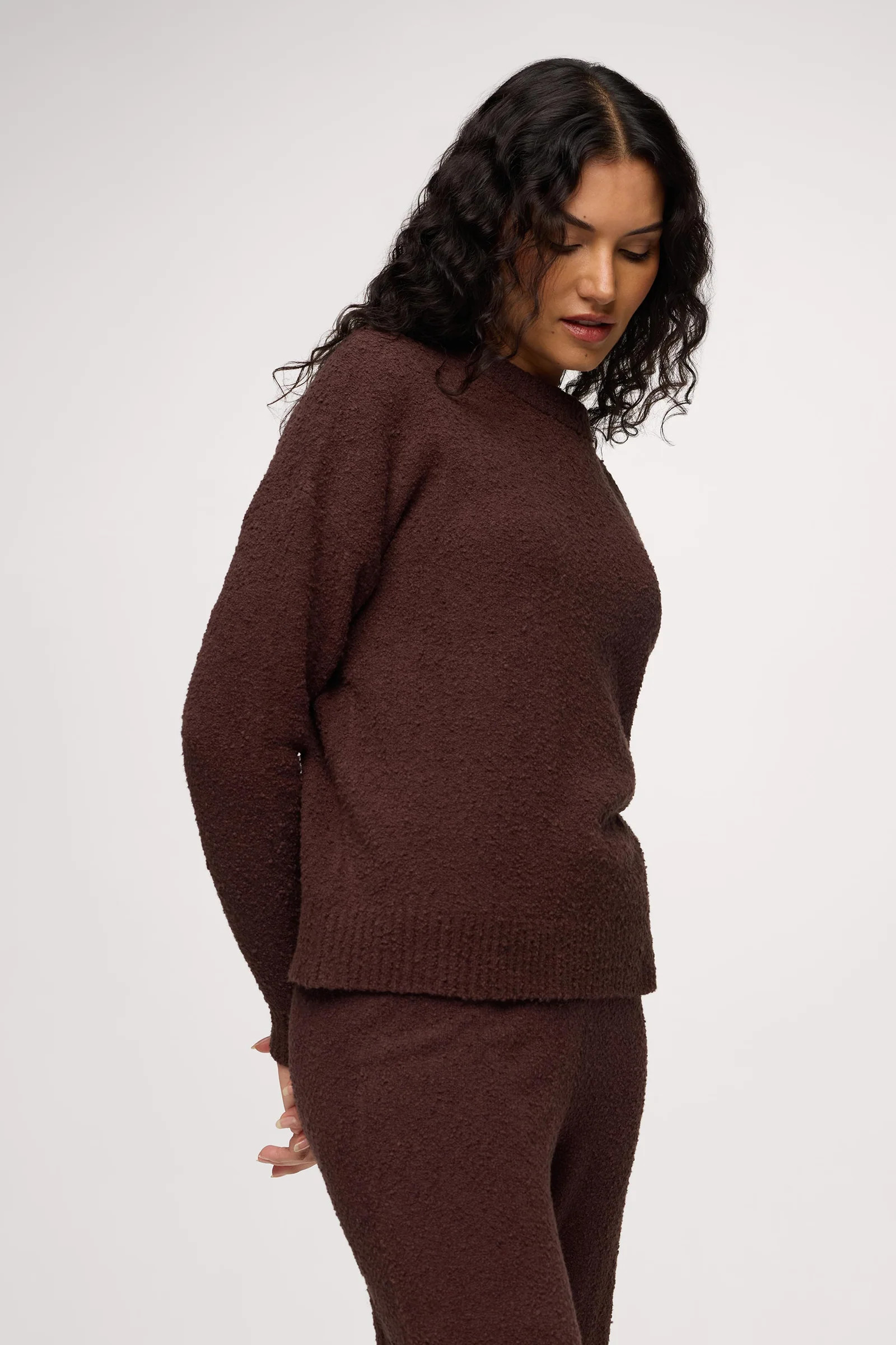 Boucle Crewneck Sweater | Espresso | nuuds