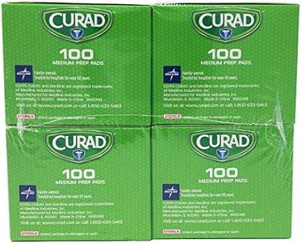 Curad Alcohol Prep Pads , Thick Alcohol Swabs (Pack of 400) - CUR45585RB | Amazon (US)