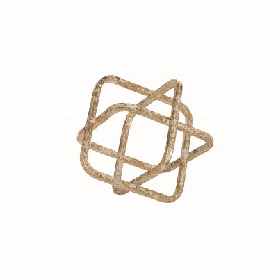 Small Distressed Gold Cube Metal Decorative Sculpture - Foreside Home & Garden | Target