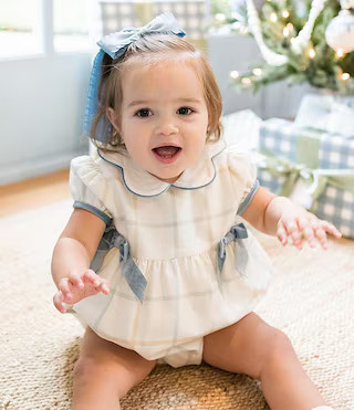 Edgehill Collection x The Broke Brooke Baby Girls Sophia Plaid Bow Bubble | Dillard's | Dillard's
