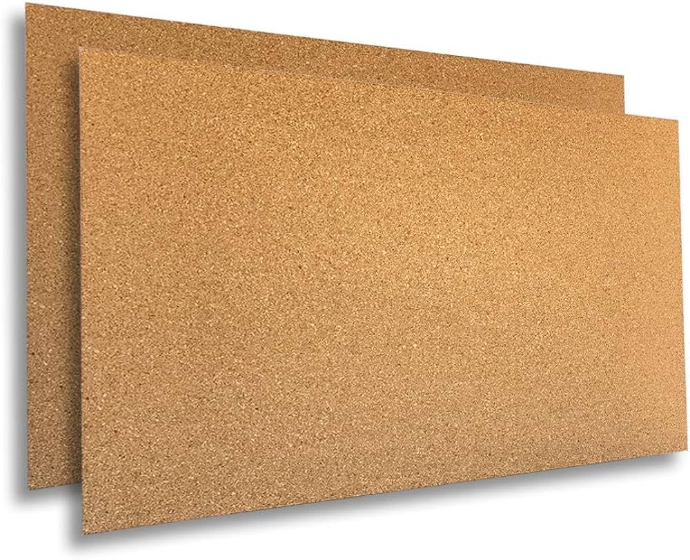 Cork Sheets - 24" x 36" x 1/4", 100% Natural (2-Pack, 1/4-inch-thick, w/o Adhesive Strips) | Amazon (US)