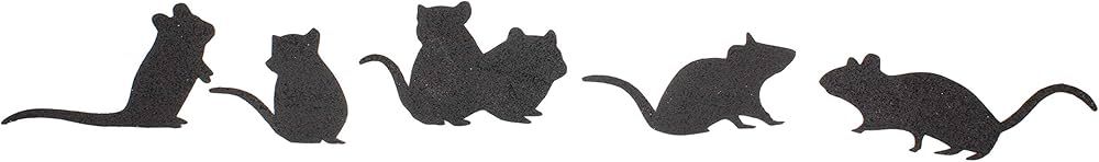 Bethany Lowe Glittered Mice Silhouette Decor, Set of 5 | Amazon (US)