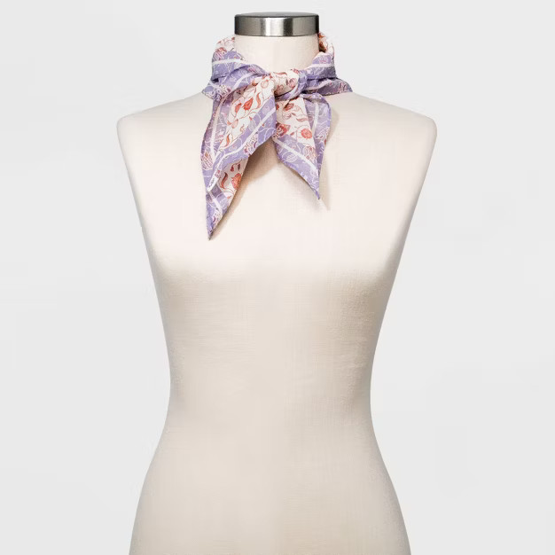 Women's Floral Printed Cotton Bandana - Universal Thread™ Cream | Target