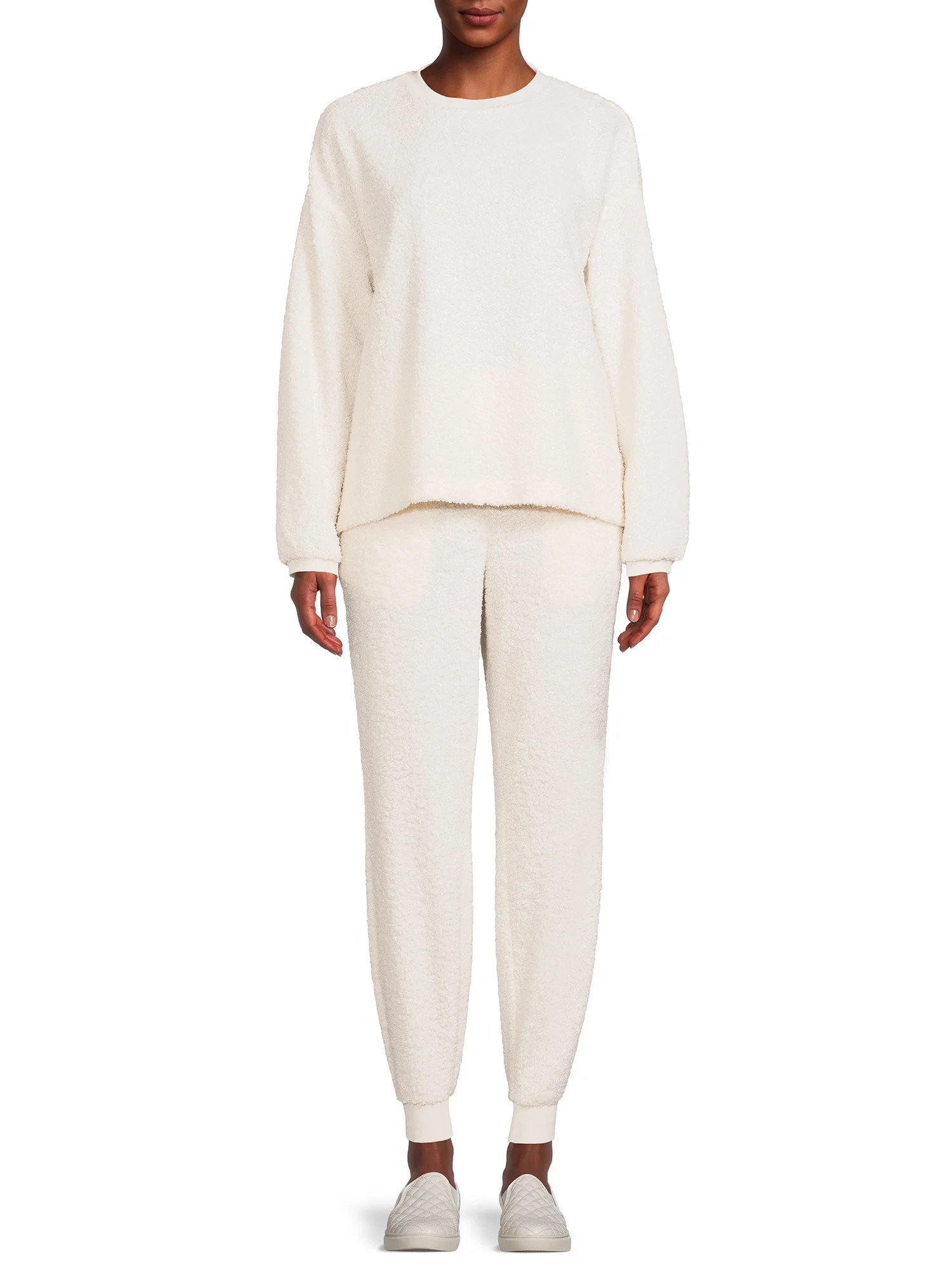 Secret Treasures Women's and Women's Plus Boucle Top and Jogger Set | Walmart (US)