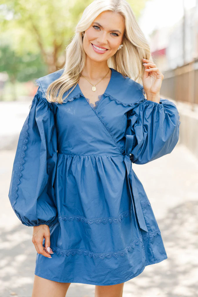 She's That Girl Blue Collared Dress | The Mint Julep Boutique