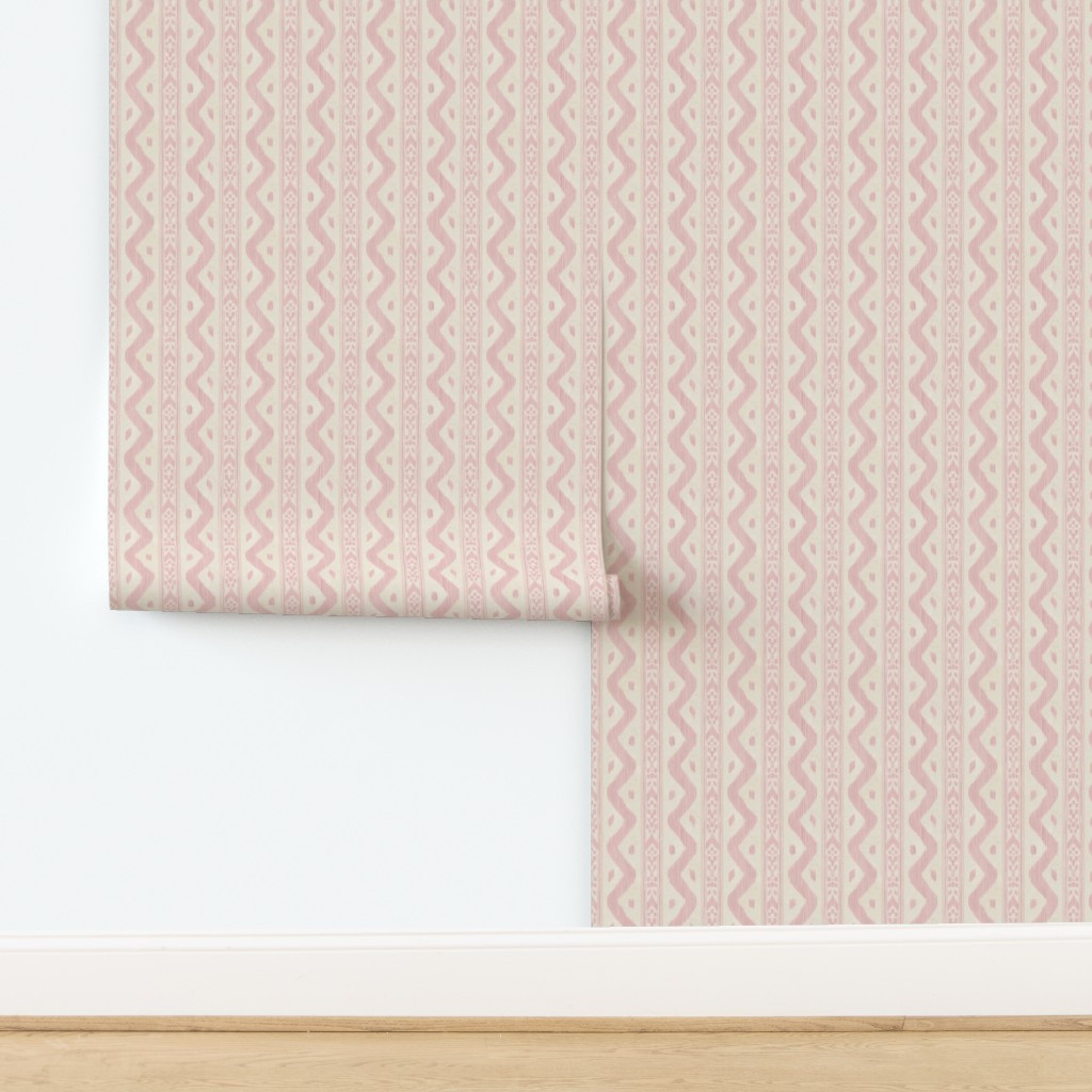 Mariah Ikat Bashful 9" Wallpaper | Spoonflower | Spoonflower