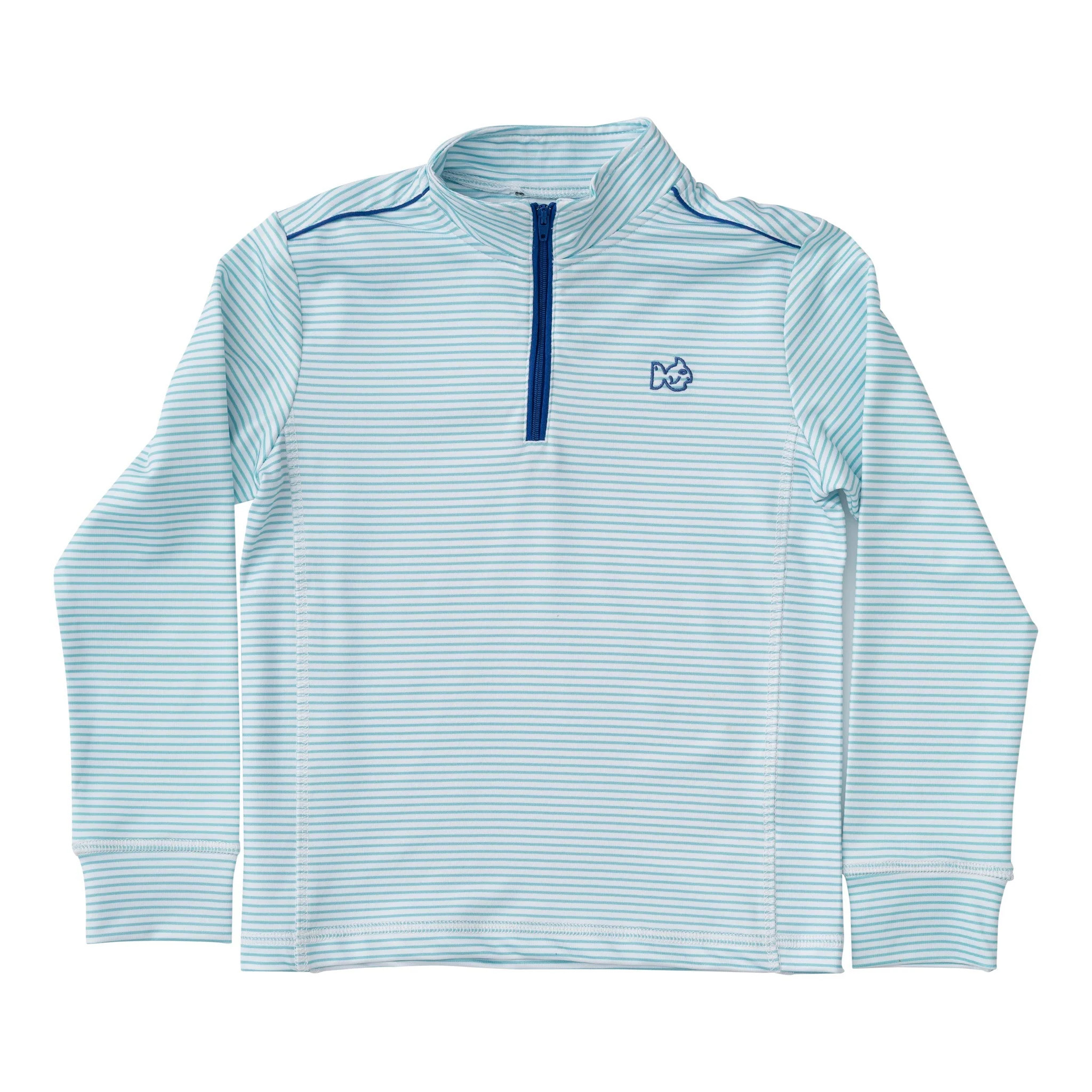 PRO Performance 1/4 Zip Pullover in Pool Blue Stripe | PRODOH