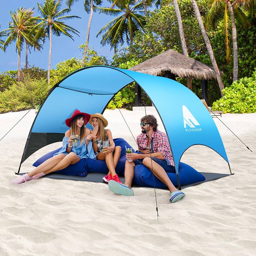 Beach Tent - Beach Shade Canopy Compact Fold (16.9x3.9″), Own Patent, 360° Ventilation, Large ... | Amazon (US)