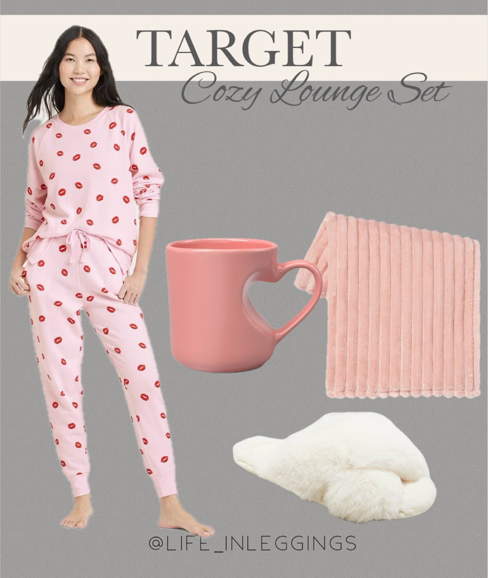 Lounge set, Valentine’s Day outfit, homebody outfit, pajamas, slippers

#LTKFindsUnder50