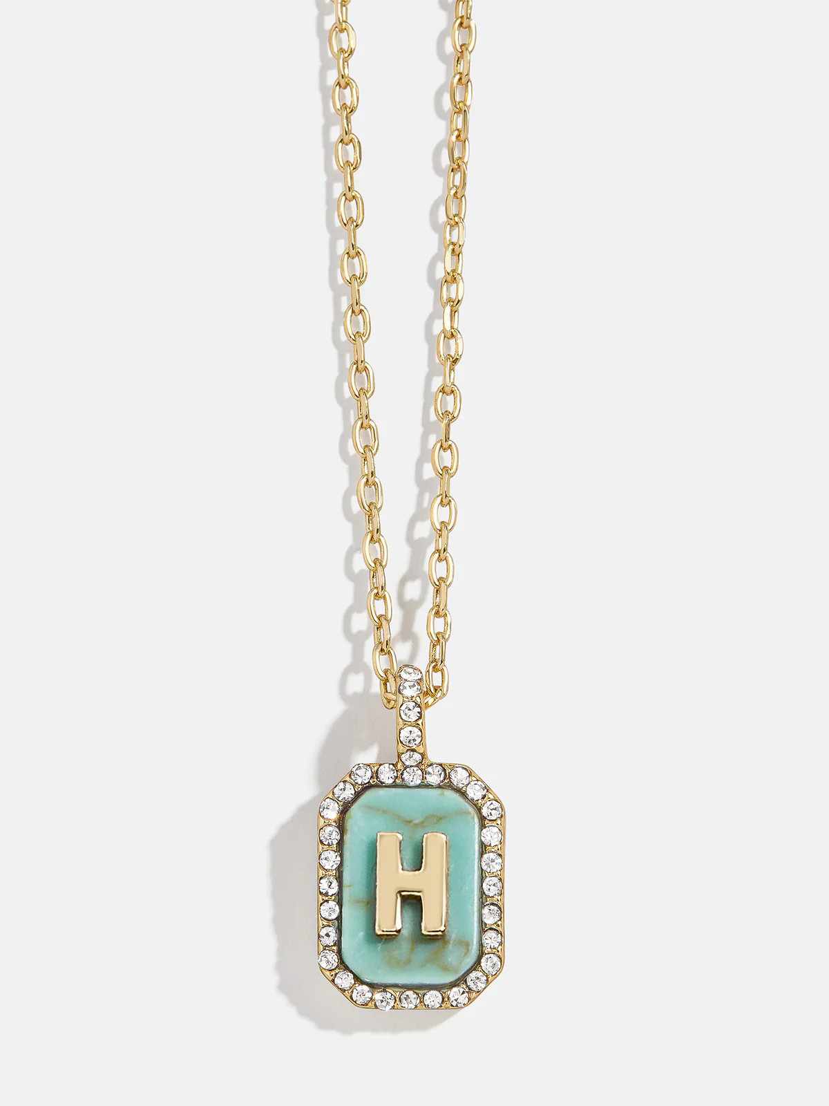 Gold & Turquoise Initial Necklace - Turquoise Stone | BaubleBar