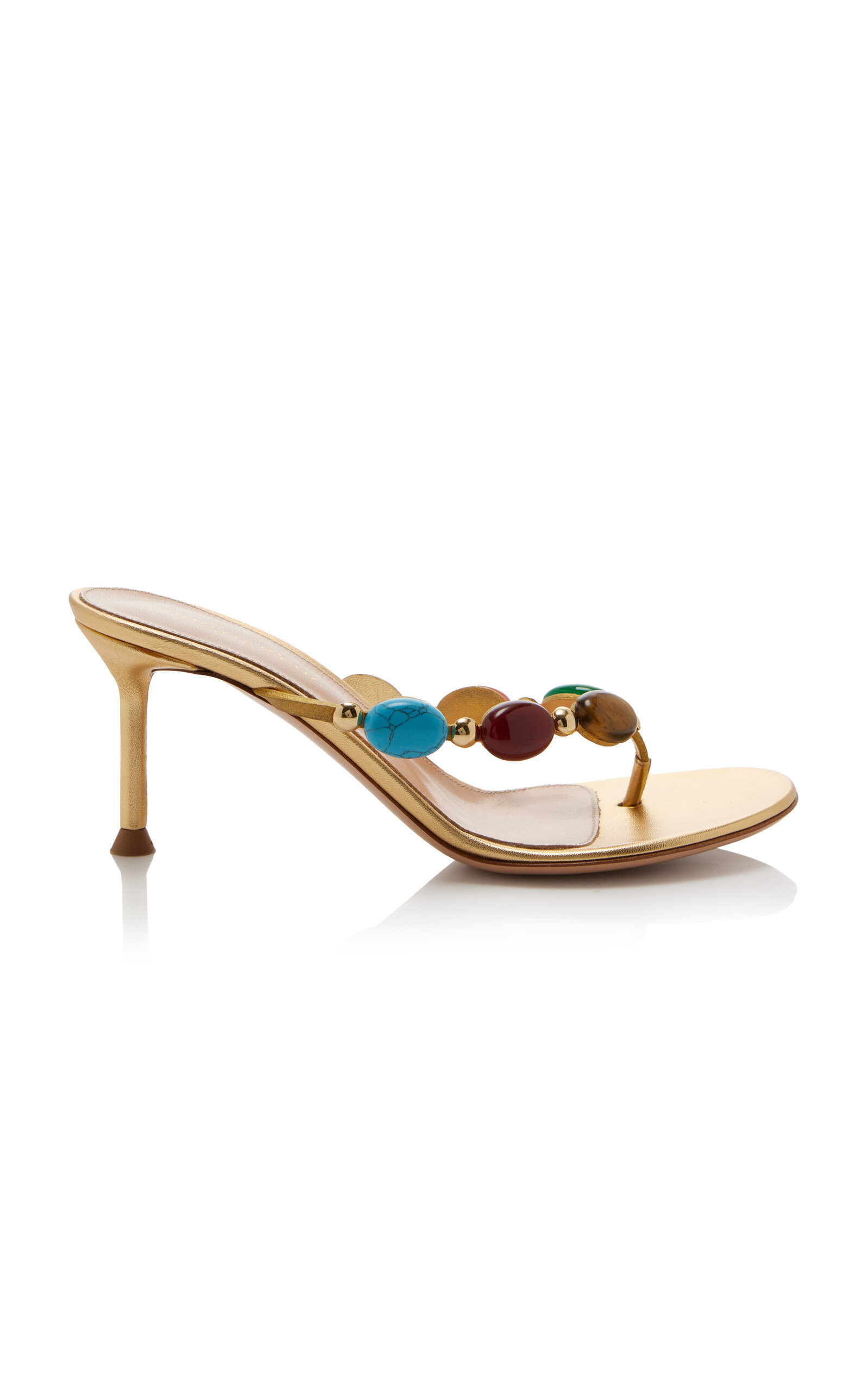 Gianvito Rossi Shanti Stone-Embellished Leather Sandals - Moda Operandi | Moda Operandi (Global)