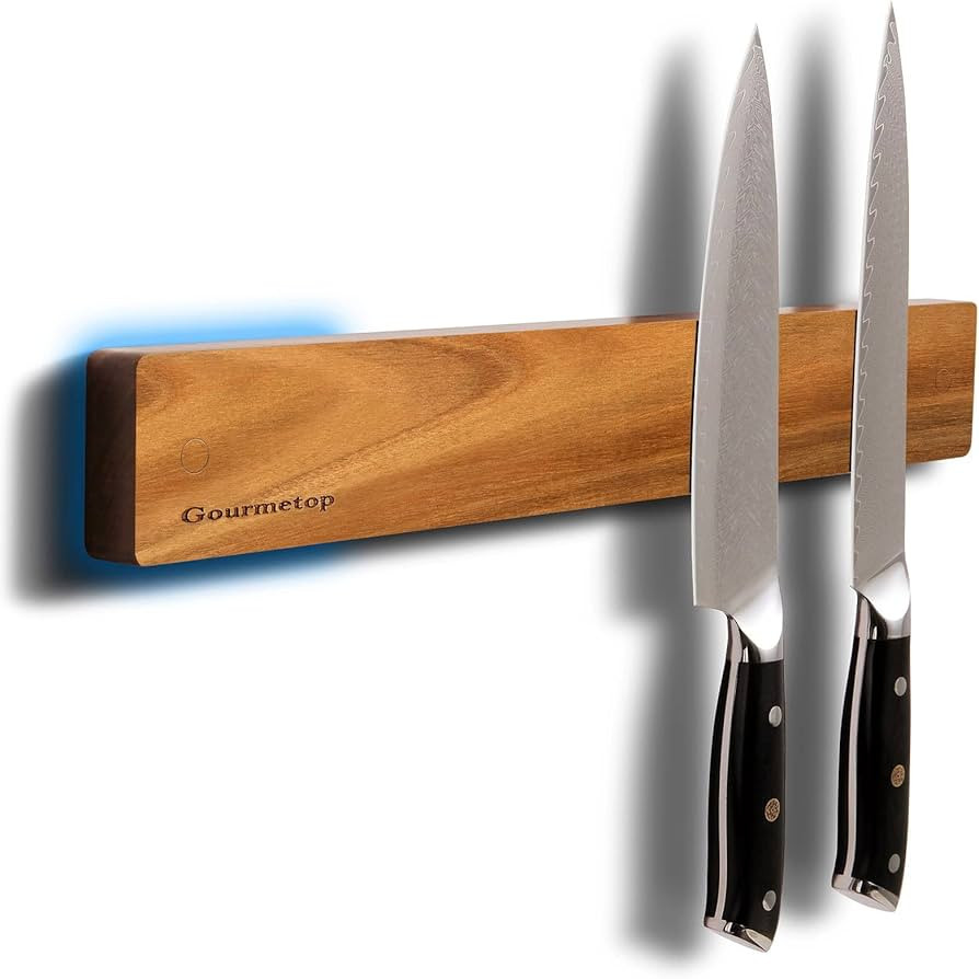 Gourmetop Magnetic Knife Holder for Wall, Knife Magnetic Strip No Drilling 16.5″ (16”Knife Ma... | Amazon (US)
