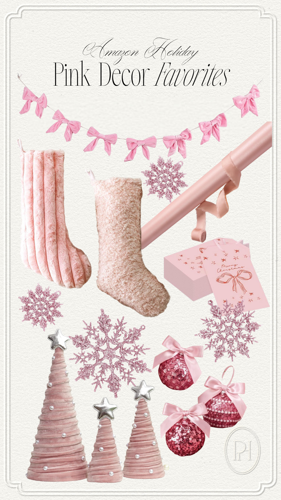 Think pink with these festive holiday finds from Amazon!

pink holiday decor, pink Christmas decor, pink bow garland, velvet bow garland, pink wrapping paper, holiday gift tags, pink Christmas stocking, pink Christmas trees, pink snowflakes, pink ornaments, Christmas ornaments 

 #LTKSeasonal #LTKHome