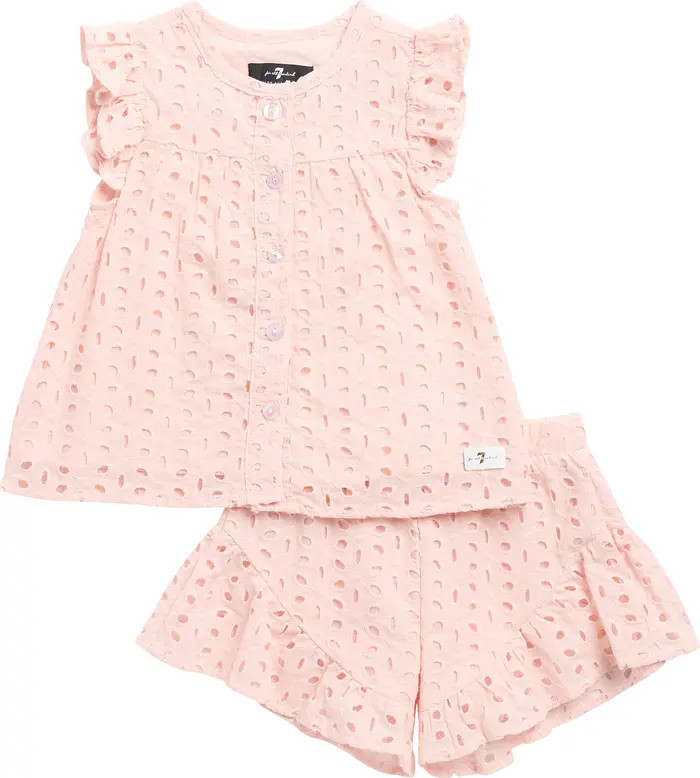 Eyelet Ruffle Top & Shorts Set | Nordstrom Rack