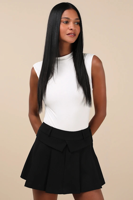 On It Black Pleated Mini Skirt | Lulus