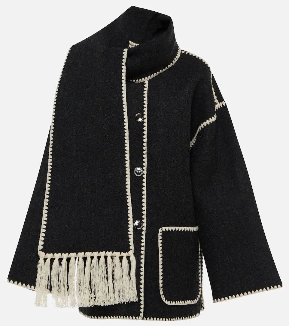 Embroidered wool-blend scarf jacket | Mytheresa (UK)