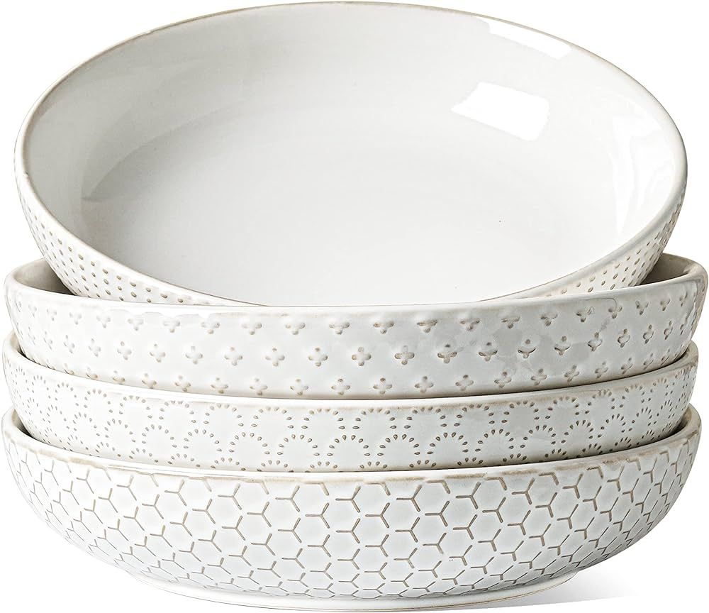 LE TAUCI Pasta Bowls, 42oz Large Salad Bowl, Serving Plate House-warming Wedding Gift, Ceramic Em... | Amazon (US)