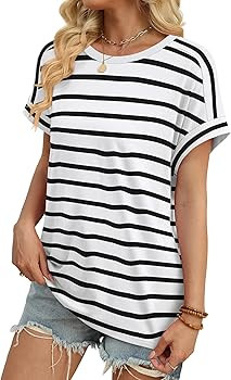 WIHOLL Womens Tops Short Sleeve Shirts Summer Outfits 2026 Spring Dressy Casual Clothes Clothing | Amazon (US)
