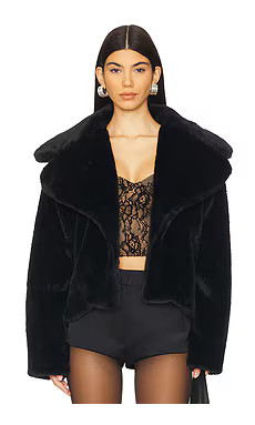 superdown Willow Faux Fur Coat in Black from Revolve.com | Revolve Clothing (Global)