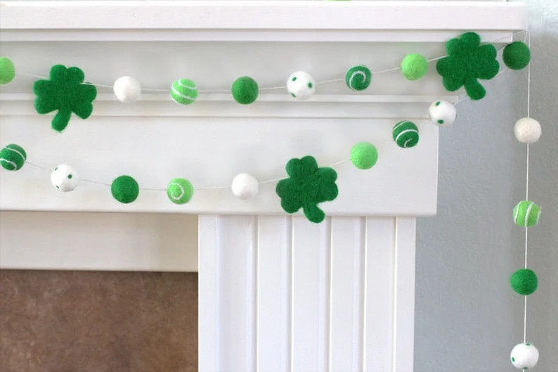 Shamrock Swirl & Dots St. Patrick's Day Felt Ball | Etsy | Etsy (US)