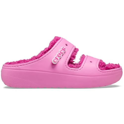 Crocs Unisex-Adult Classic Cozzzy Sandals, Fuzzy Slippers and Slides, Taffy Pink, 12 Men/14 Women | Amazon (US)