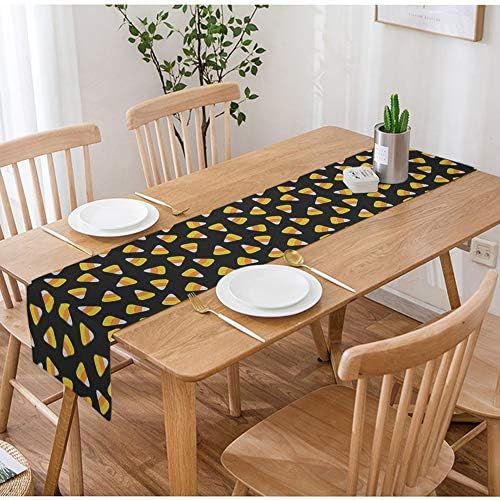Amazon.com: Swono Candy Corn Table Runner,Happy Halloween Seamless Pattern with Triangle Candies ... | Amazon (US)