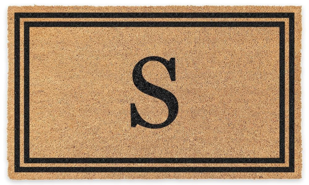 COCO MATS 'N MORE Coir Personalized Doormat Monogrammed, USA (22” x 36”, Black) Vinyl Backing... | Amazon (US)