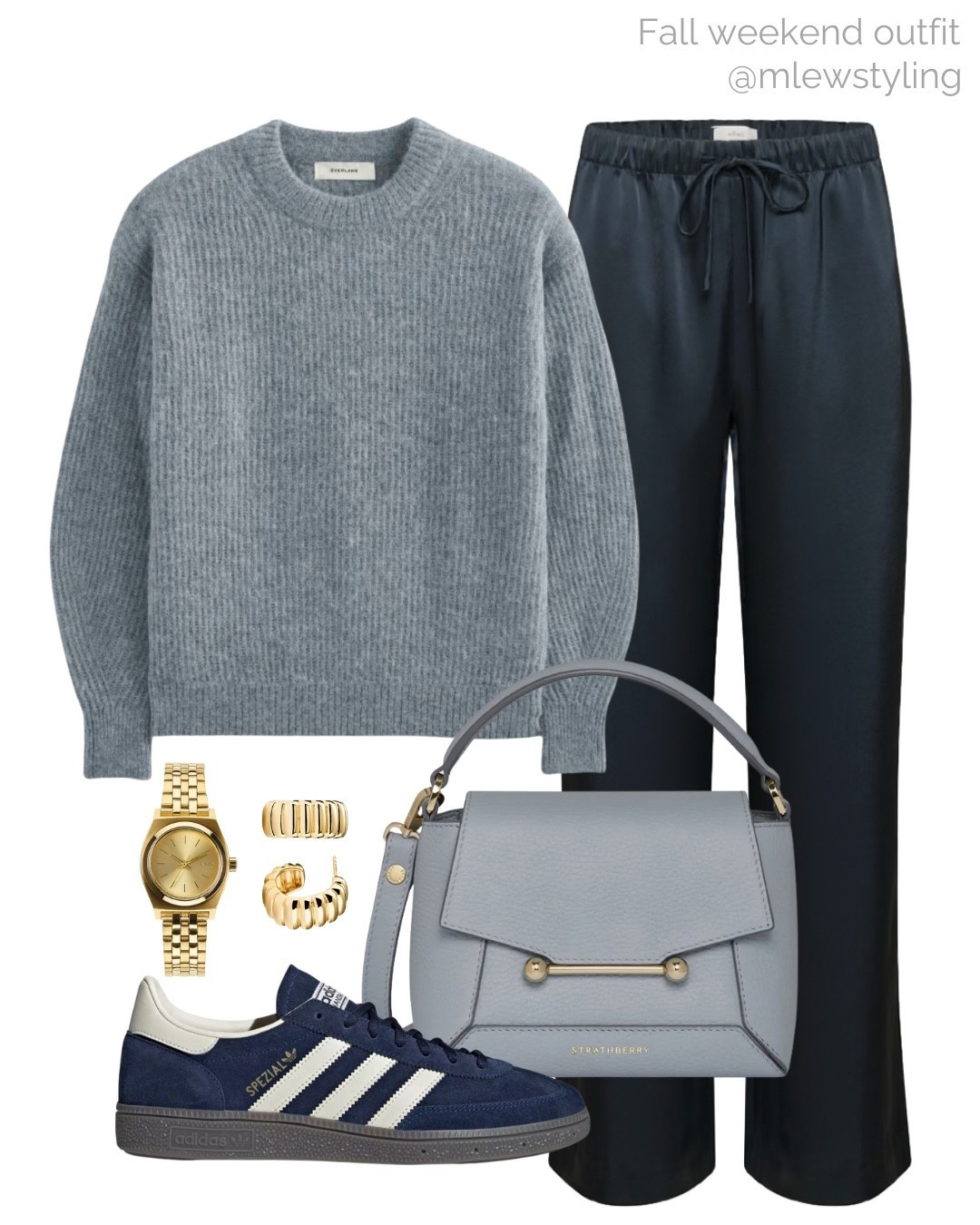 Blue alpaca sweater with aritzia satin lodge pants 💙

Tags: everlane knit, blue strathberry bag, adidas Spezial sneakers, gold watch, fall outfit, weekend look, autumn fashion 

#LTKWorkwear #LTKShoeCrush #LTKItBag