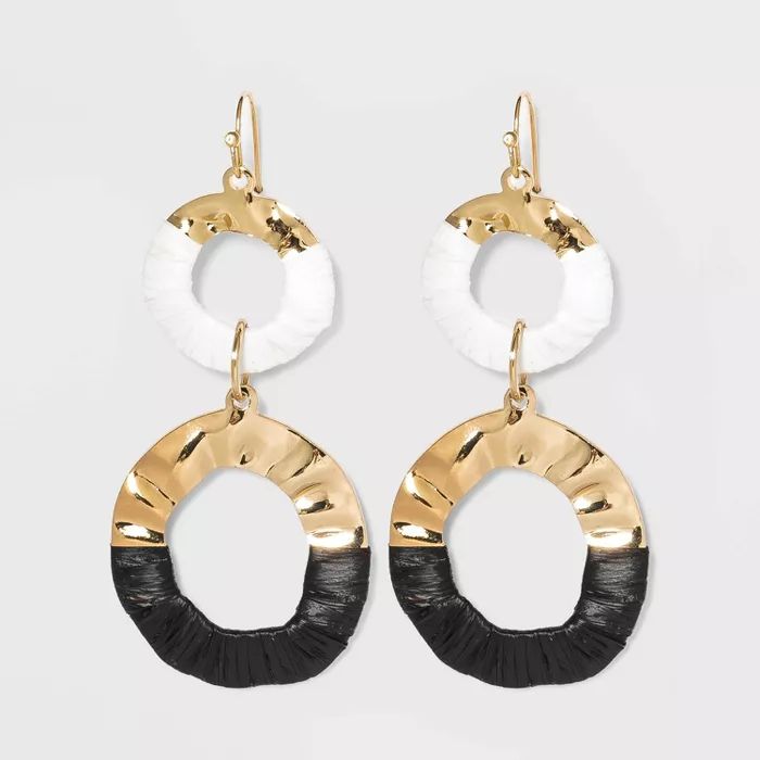 Gold Molten Metal Wrapped Drop Earrings - A New Day™ | Target