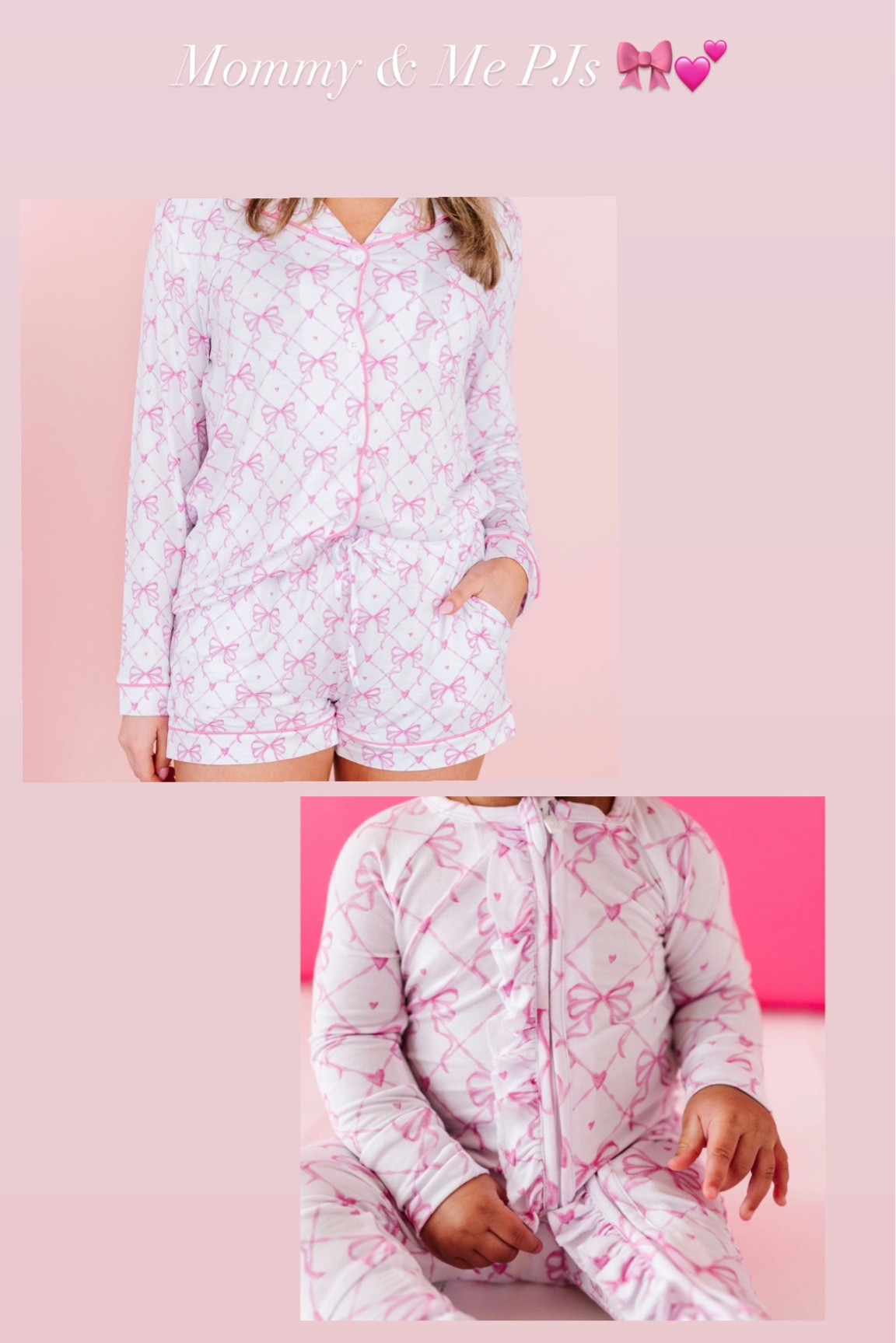 Mommy and me pjs #rollerrabbit #loveshackfancy #bows #mommydaughter