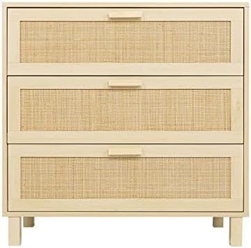 Amazon.com: 3 Drawer Dresser,Hamilton Rattan Chest of Drawers End Cabinets Storage Corner Bedside... | Amazon (US)