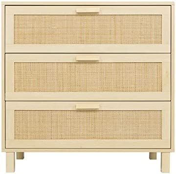 Amazon.com: 3 Drawer Dresser,Hamilton Rattan Chest of Drawers End Cabinets Storage Corner Bedside... | Amazon (US)