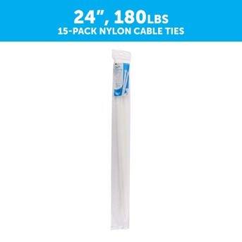 Utilitech 24-in Nylon Zip Ties Off-white (15-Pack) | Lowe's