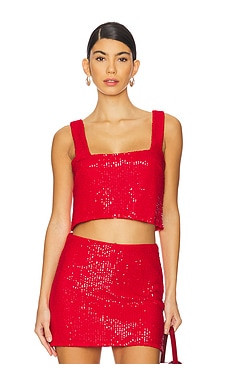 Show Me Your Mumu Tara Crop Top in Red Sequins from Revolve.com | Revolve Clothing (Global)