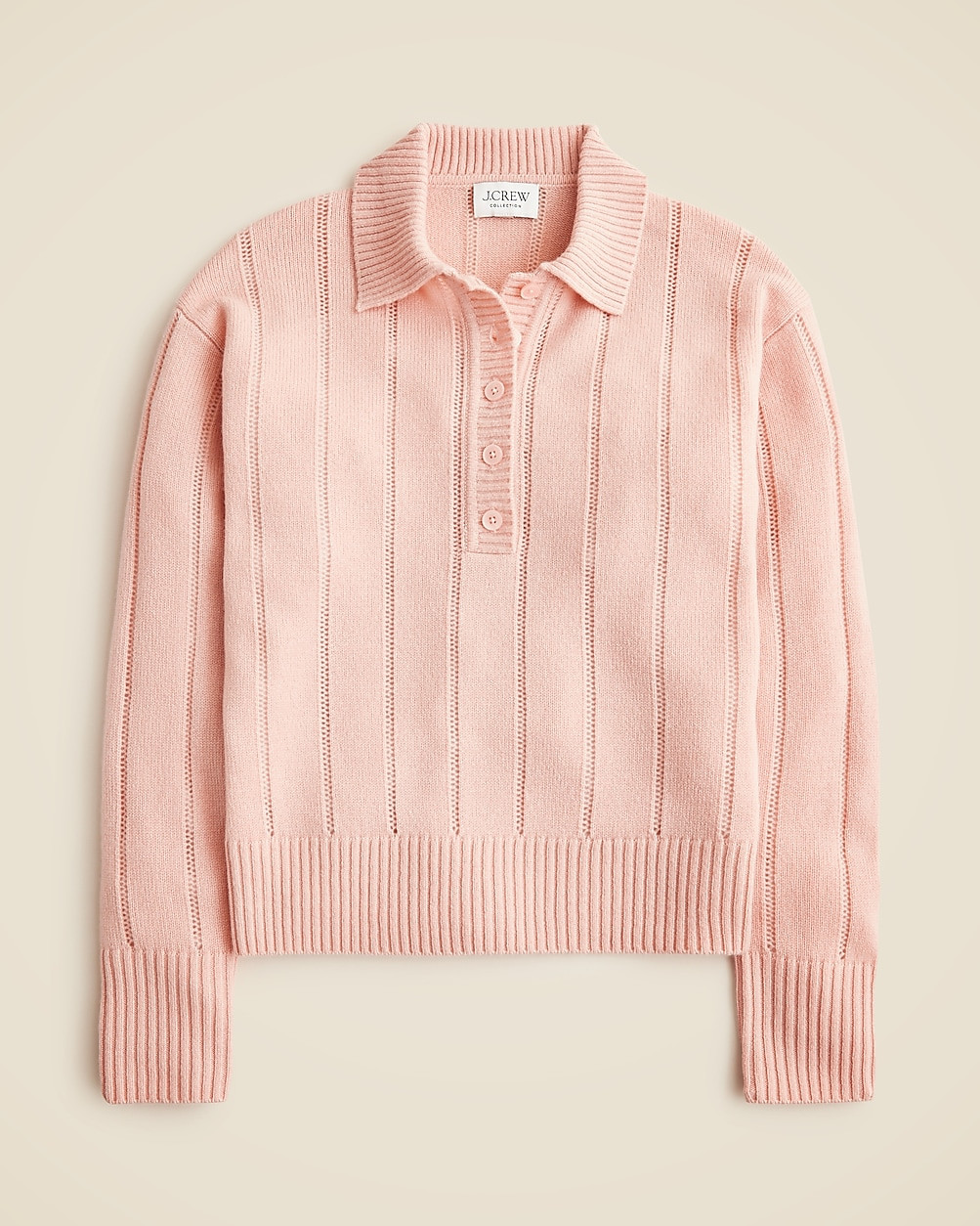 Cashmere pointelle sweater-polo | J. Crew US