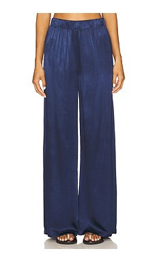 LA Made Call Chill Silky Wide Leg Long Pant in Dark Night from Revolve.com | Revolve Clothing (Global)